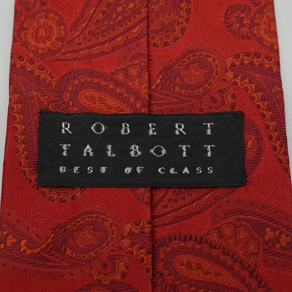 Robert Talbott Best Of Class Red Woven Paisley Silk Tie Mad In USA - Picture 3 of 7
